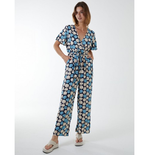 Abstract Honeycomb Cross Over Jumpsuit