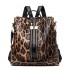 Leopard Print Backpack Purse