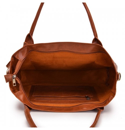 15 inch Brown Leather Tote