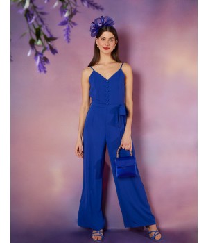 Button Front Strappy Jumpsuit